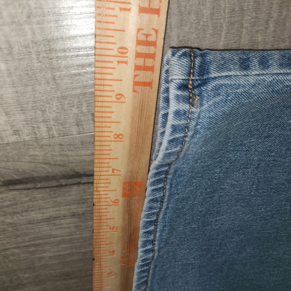 Time and Tru Womens High Rise Wide Leg Utility Jeans Light Wash Blue Denim Y2K - Picture 12 of 15